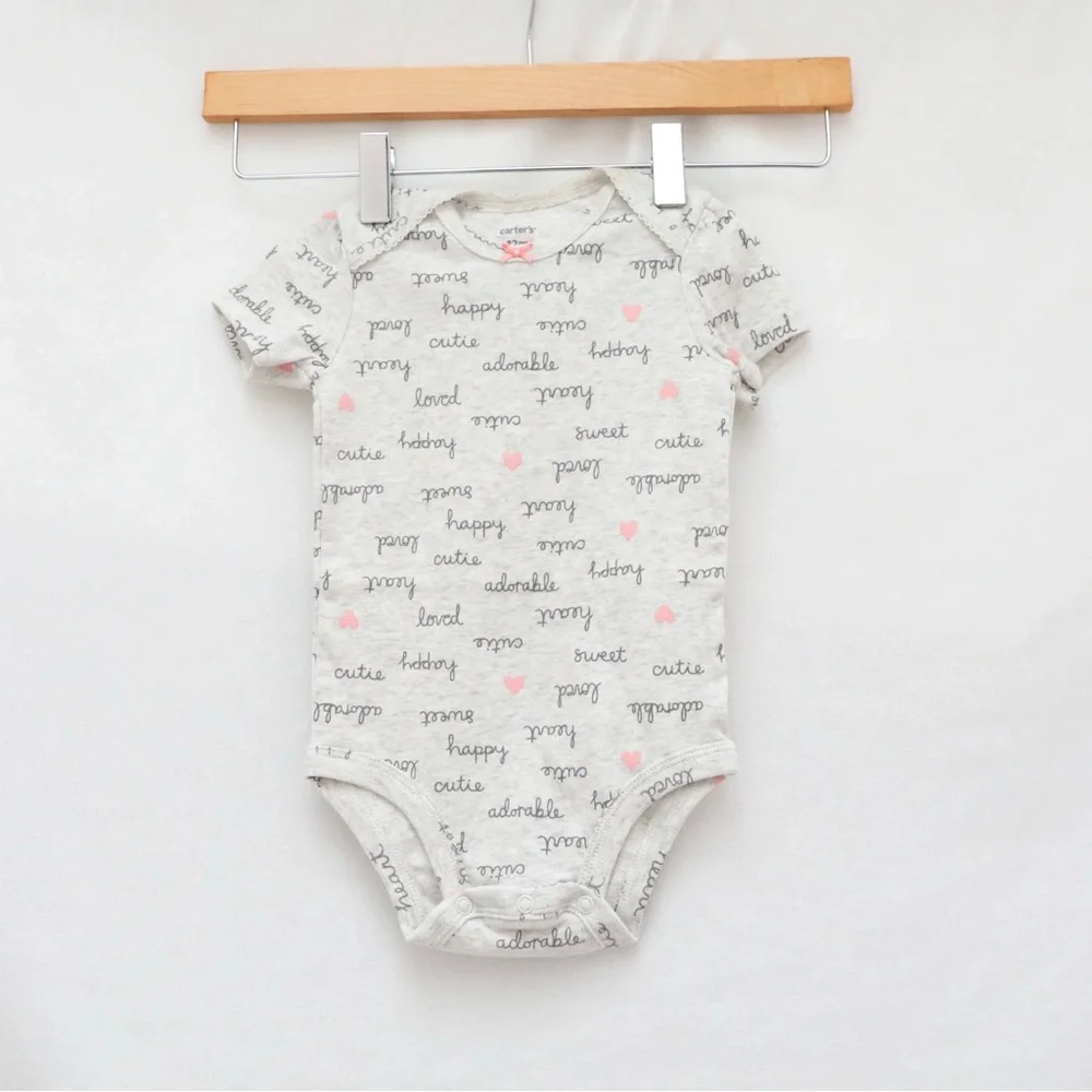 Set of 4 baby girl clothes 12m infant Carter's shorts bodysuits top new NWOT